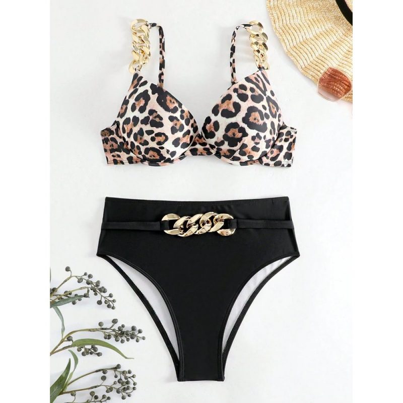 Costum de baie damă 2 piese push-up model Animal Print – FITINT 074 2025 5