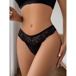 Chiloti dantela tanga dama FITINT Negru 061