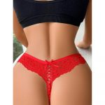 Chiloti dantela tanga dama FITINT Rosu 061 - imagine 2