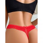 Chiloti dantela tanga dama FITINT Rosu 061 - imagine 6