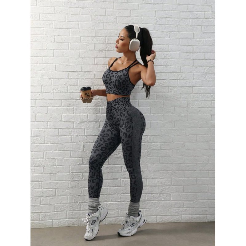 Compleu set sport damă push-up Gri – FITINT 142 - imagine 1