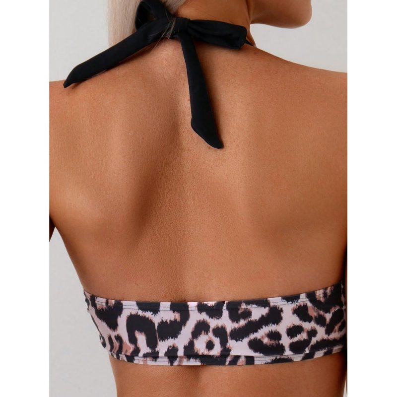 Costum de baie 2 piese damă cu slip talie inaltă Negru – FITINT 434 - imagine 6