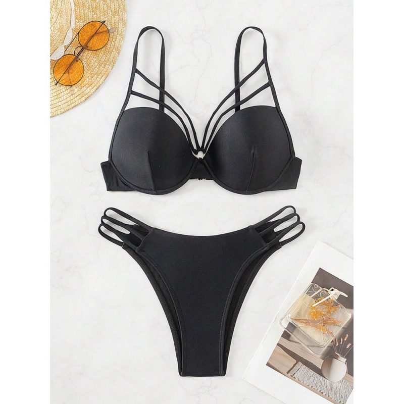 Costum de baie 2 piese damă Negru – FITINT 352 - imagine 4