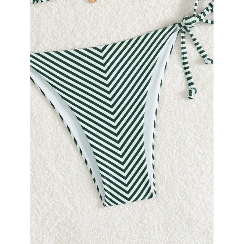 Costum de baie damă 2 piese ajustabil Alb cu Verde – FITINT 096 - imagine 3