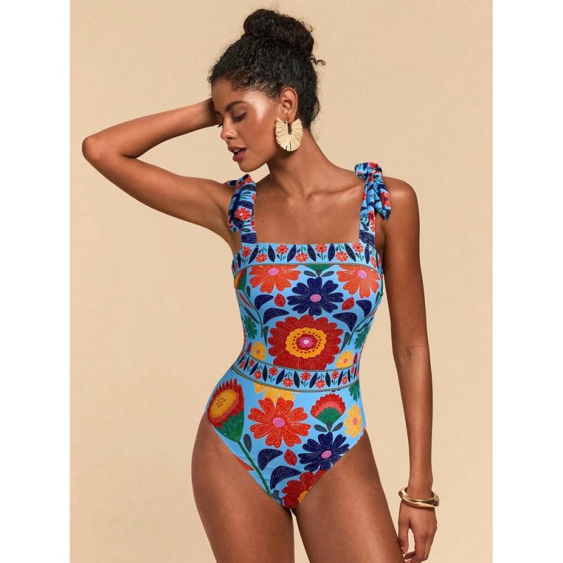 Costum de baie damă întreg Albastru – FITINT 350 - imagine 5