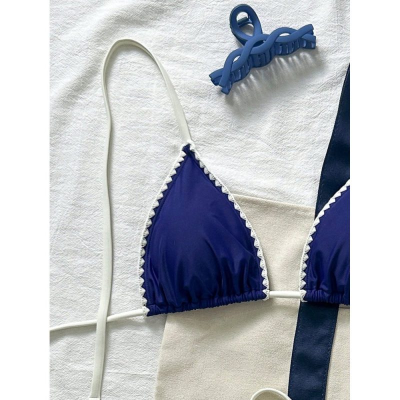 Costum de baie damă push up 2 piese ajustabil Albastru – FITINT 201 - imagine 4
