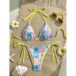 Costum de baie damă push up 2 piese ajustabil Multicolor – FITINT 111