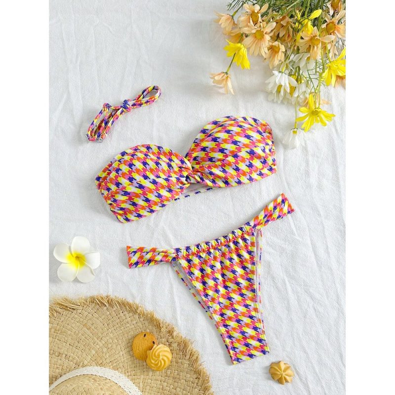 Costum de baie damă tip bandeau Multicolor – FITINT 021 - imagine 1
