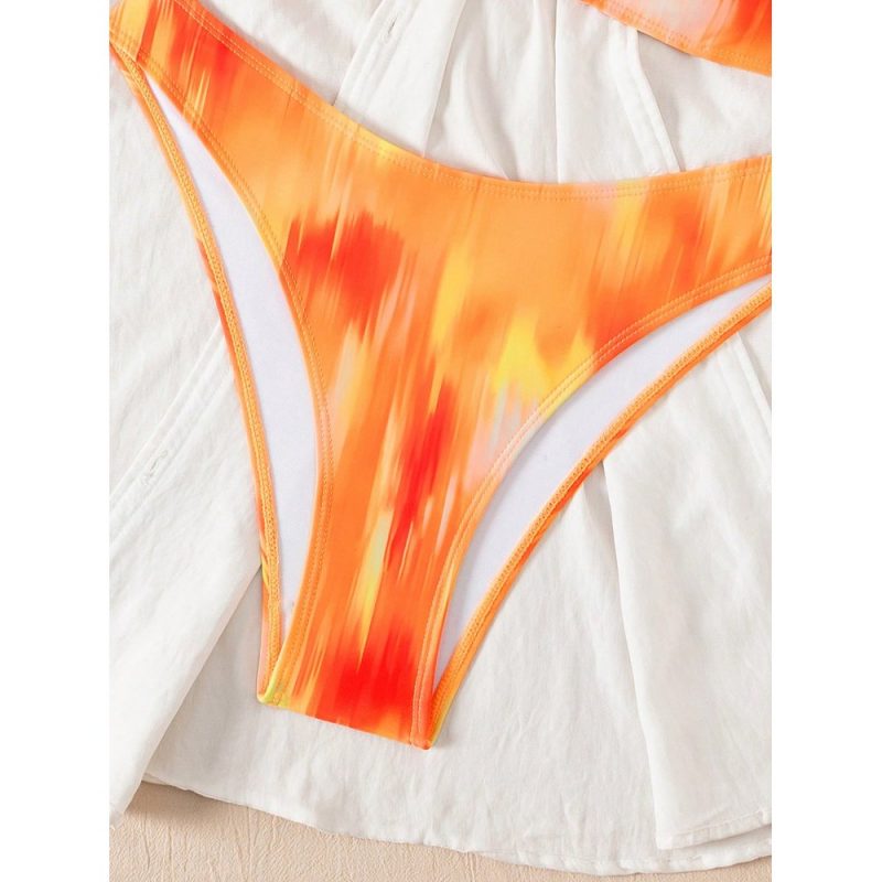 Costum de baie damă tip bandeau Portocaliu – FITINT 155 - imagine 6