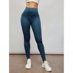 Colanți sport damă cu buzunar  cu talie inaltă Albastru – FITINT 114 - imagine 2