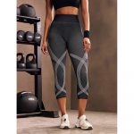 Colanți sport damă push up cu plasă elastică talie înaltă Negru – FITINT 216 - imagine 5