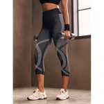 Colanți sport damă push up cu plasă elastică talie înaltă Negru – FITINT 216 - imagine 7