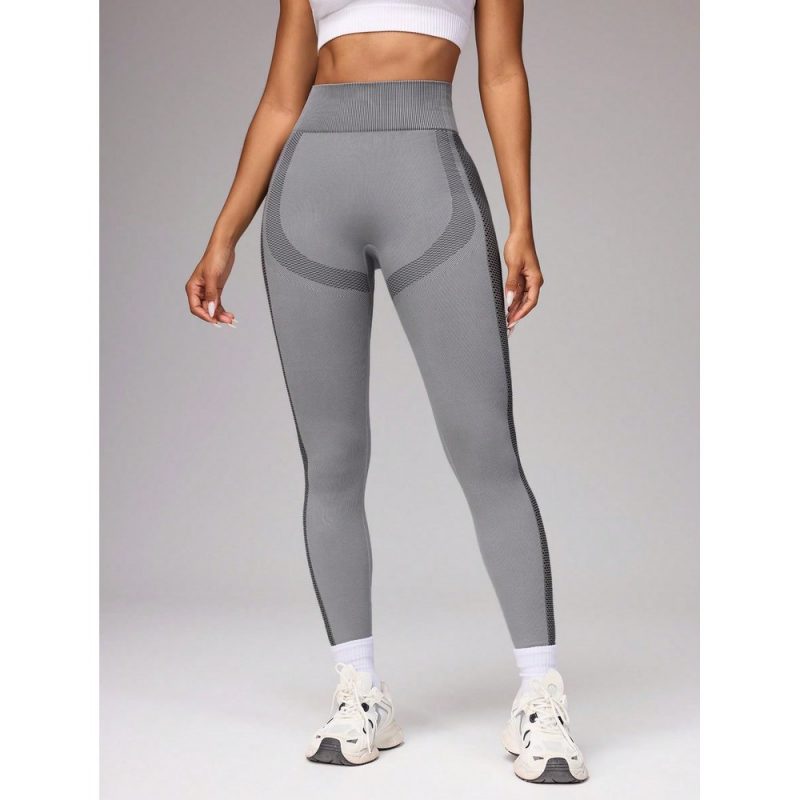 Colanți sport damă push-up cu talie inaltă Gri – FITINT 016 - imagine 2