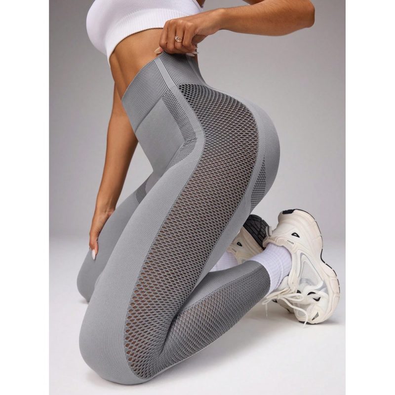 Colanți sport damă push-up cu talie inaltă Gri – FITINT 016 - imagine 3