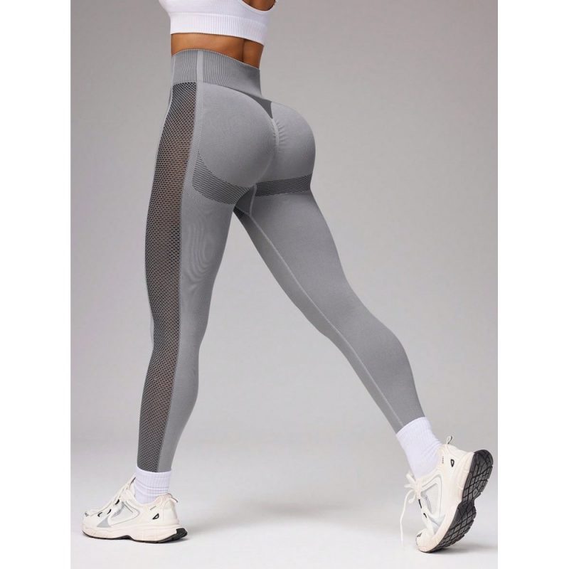 Colanți sport damă push-up cu talie inaltă Gri – FITINT 016 - imagine 1