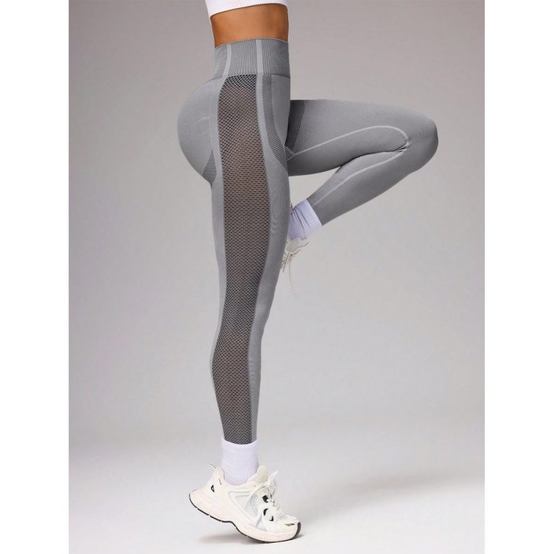 Colanți sport damă push-up cu talie inaltă Gri – FITINT 016 - imagine 5