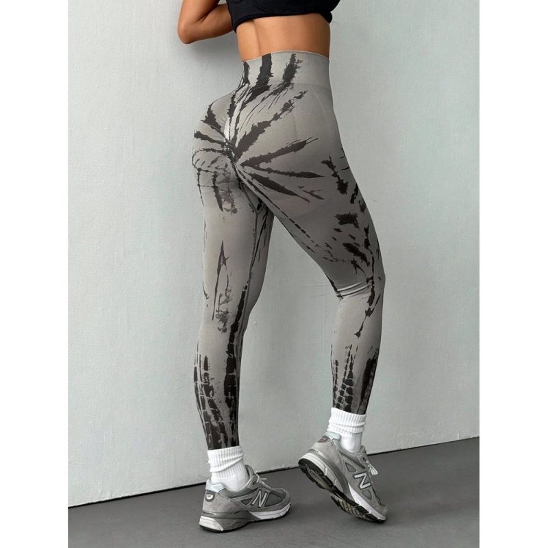 Colanți sport damă push-up cu talie inaltă Gri – FITINT 115 - imagine 2