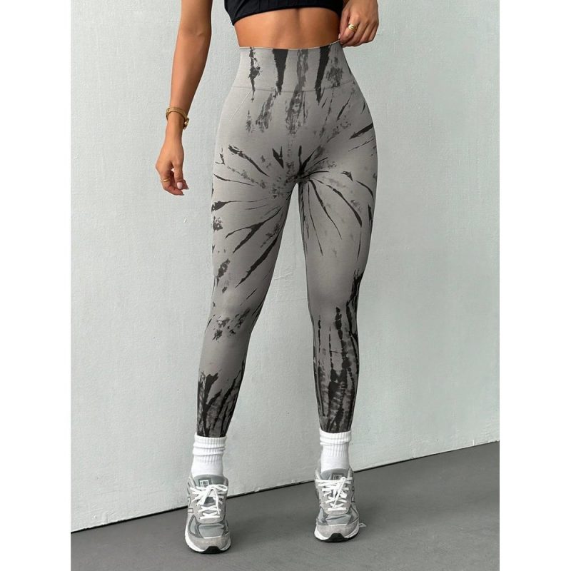 Colanți sport damă push-up cu talie inaltă Gri – FITINT 115 - imagine 4