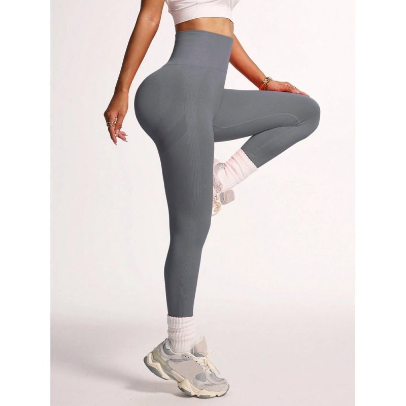 Colanți sport damă push-up cu talie inaltă Gri – FITINT 128 - imagine 3