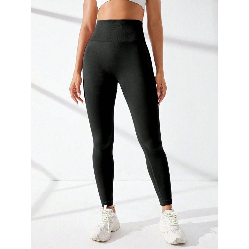 Colanți sport damă push-up cu talie inaltă Negru – FITINT 144 - imagine 5