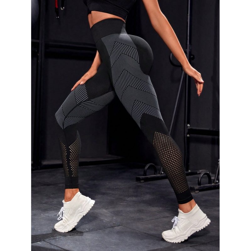 Colanți sport damă push-up cu talie inaltă Negru – FITINT 148 - imagine 5