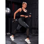 Colanți sport damă push-up cu talie inaltă Negru – FITINT 148 - imagine 6