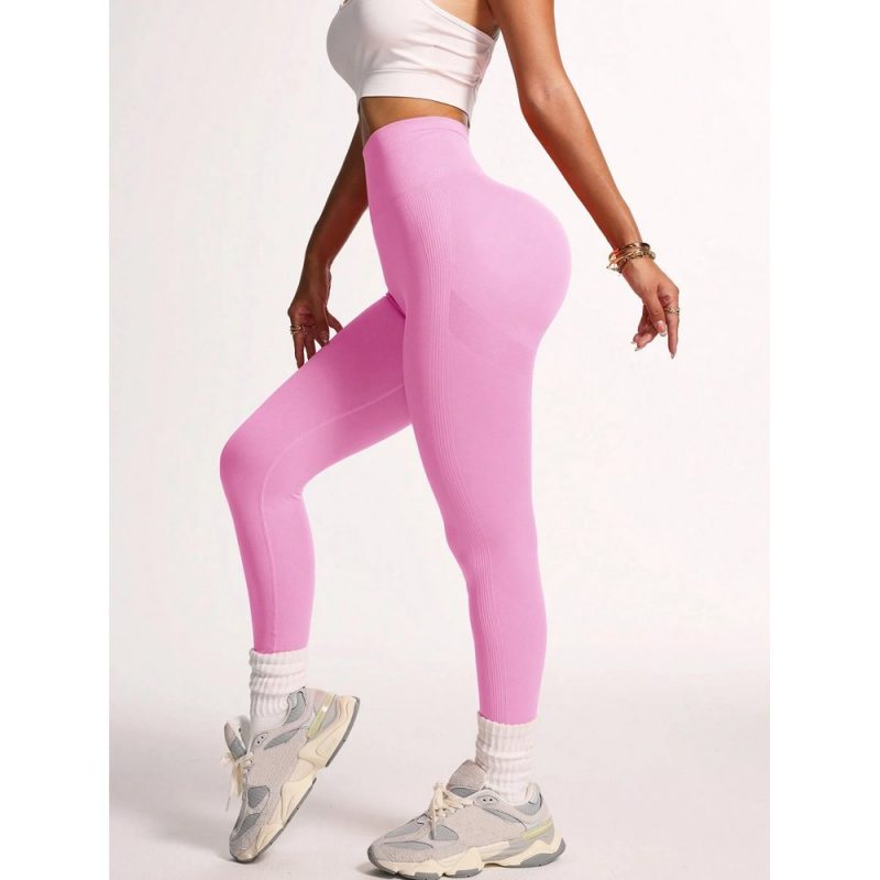 Colanți sport damă push-up cu talie inaltă Roz – FITINT 128 - imagine 4