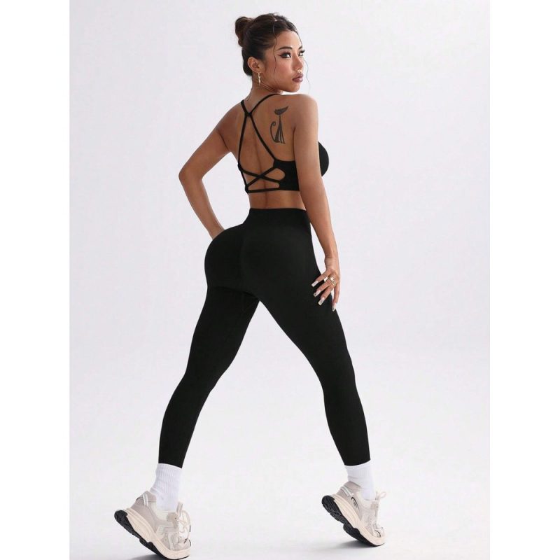 Compleu set sport damă push-up Negru – FITINT 113 - imagine 1
