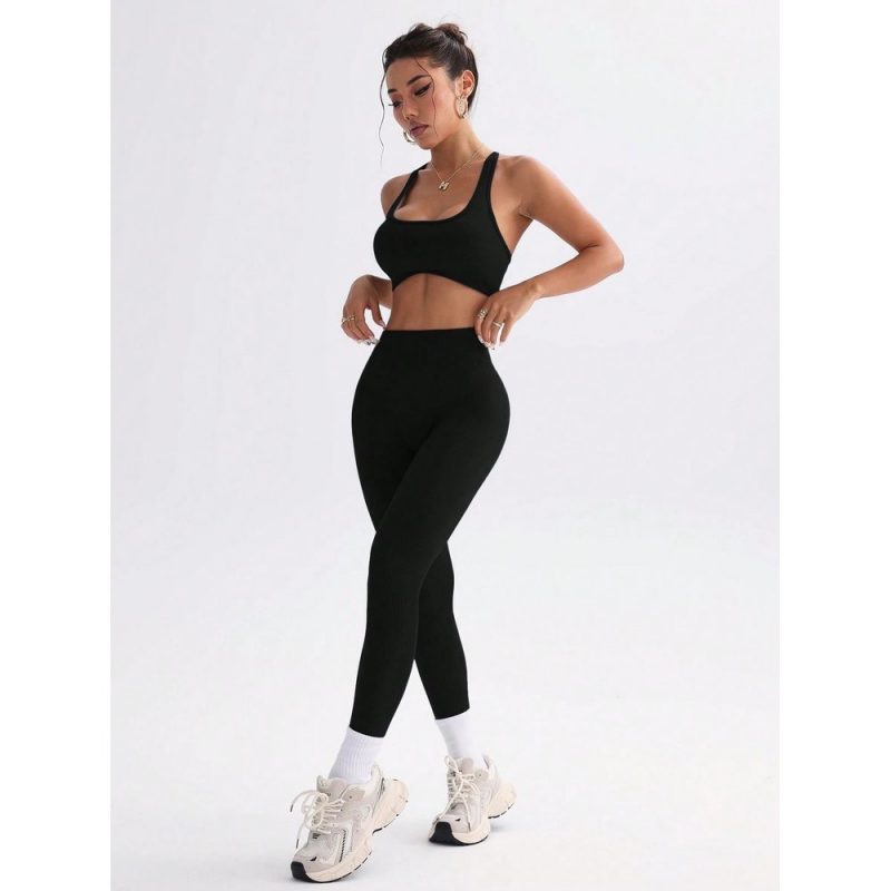 Compleu set sport damă push-up Negru – FITINT 113 - imagine 3
