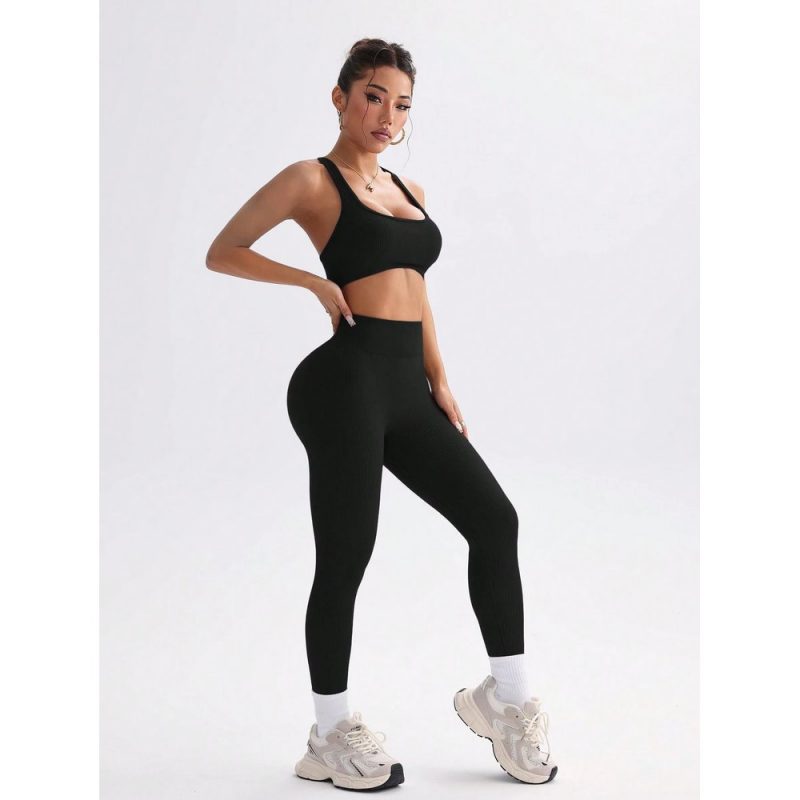 Compleu set sport damă push-up Negru – FITINT 113 - imagine 5