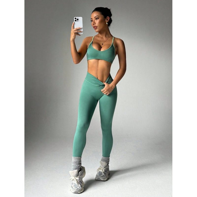 Compleu set sport damă push-up Verde – FITINT 443 - imagine 7