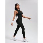 Salopetă fitness damă cu fermoar Negru – FITINT 127 - imagine 6