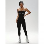 Salopetă fitness damă  Negru – FITINT 072 - imagine 4